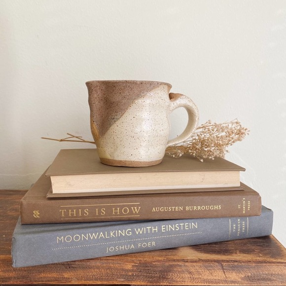 Unknown Other - Stoneware Creamer Mug Freckled Natural Earthy Pottery Shelf Decoration Vintage
